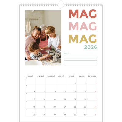 Calendario A3 verticale — Tipo colorato [copertina]