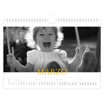 Calendario fotografico A4 — Stile tradizionale [Marzo]