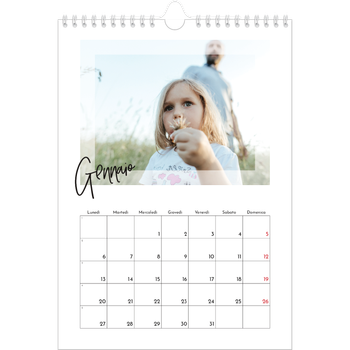 Calendario personalizzato A4 — Cornice trasparente