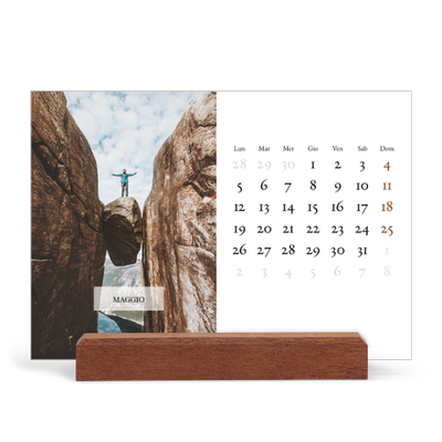 Calendario con supporto in legno orizzontale  — Calendario classico [copertina]