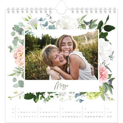Calendari quadrati — Fiori tradizionali [Marzo]