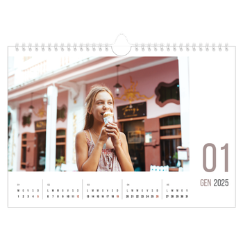 Calendario Fotografico A4 Orizzontale — Mesi numerati