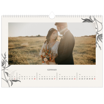 Calendario Fotografico A3 Orizzontale — Inchiostro e edera