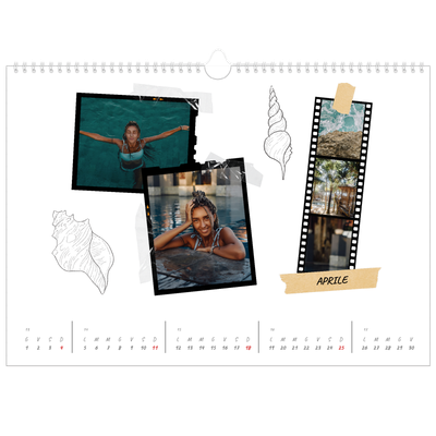 Calendario A3 orizzontale  — Album ricordi con stile [Aprile]
