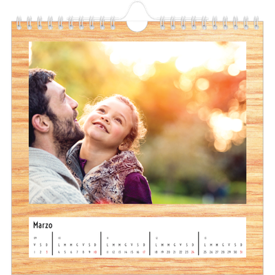 Calendari quadrati — Legno [Marzo]