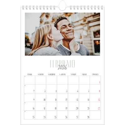 Calendario personalizzato A4 — Tipografia mista [Febbraio]
