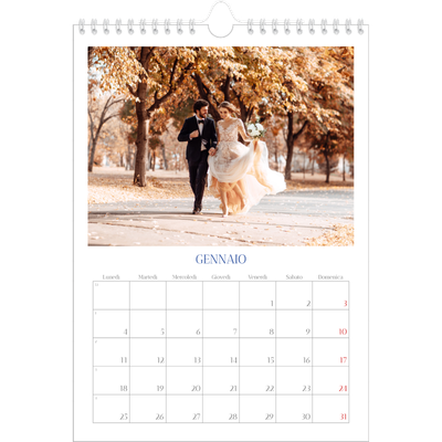 Calendario personalizzato A4 — Classico cobalto [Gennaio]
