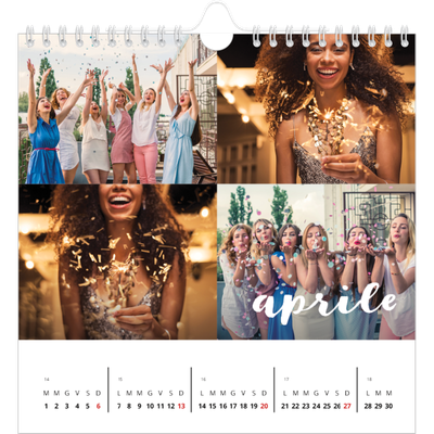 Calendari quadrati — Scrittura semplice [Aprile]