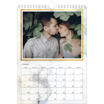 Calendario personalizzato A4 — Albero fotografico d'oro
