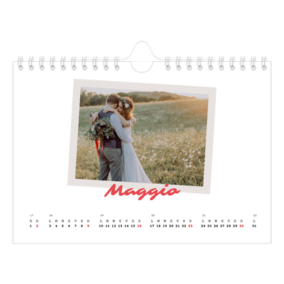 Calendario fotografico A5 — Firmato in cremisi [Maggio]