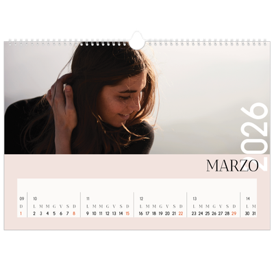 Calendario A3 orizzontale  — Testo sovrapposto [Marzo]