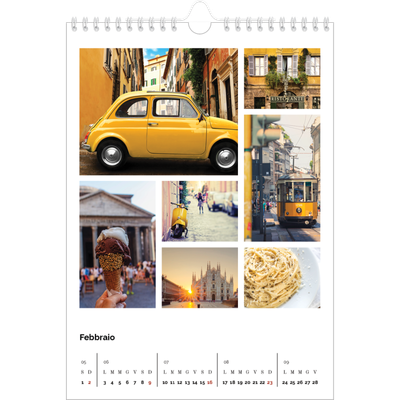 Calendario personalizzato A4 — Griglia fotografica [Febbraio]