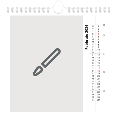 Calendari quadrati — Disegna il tuo prodotto [Febbraio]