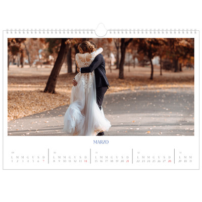 Calendario A3 orizzontale  — Classico cobalto [Marzo]