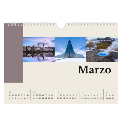Calendario fotografico A4 — Vedute del mondo [Marzo]