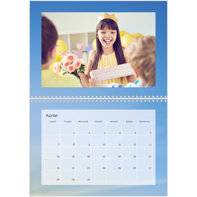 Calendario A4 Doppio — Paesaggio nuvoloso [Aprile]