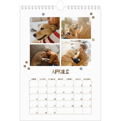 Calendario personalizzato A4 — Cucciolo giocherellone [Aprile]