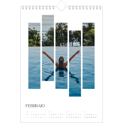 Calendario personalizzato A4 — Mosaici di viaggio [Febbraio]