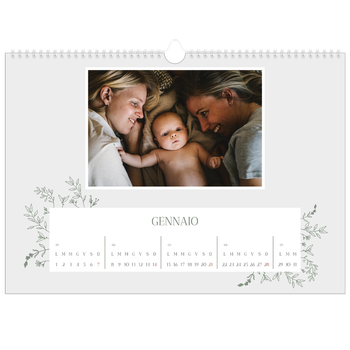 Calendario Fotografico A3 Orizzontale — Fiori disegnati a mano