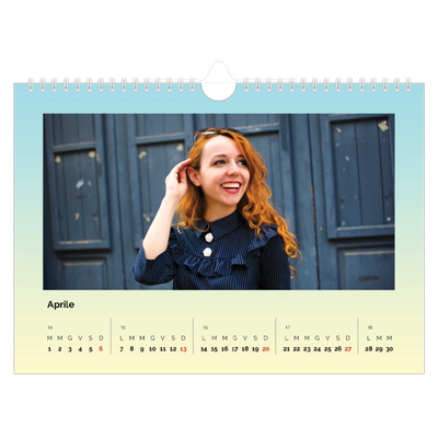 Calendario fotografico A4 — Tonalità pastello [Aprile]