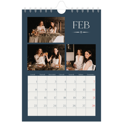 Calendario fotografico A5 — Ardesia e grazie [Febbraio]