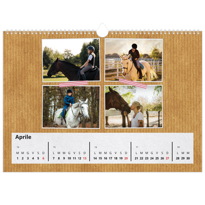 Calendario A3 orizzontale  — Nastro adesivo artigianale [Aprile]