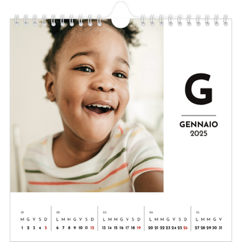 Calendario Fotografico Quadrato — Riflettore lettera