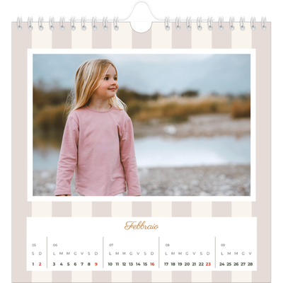 Calendari quadrati — Scrittura e strisce [Febbraio]