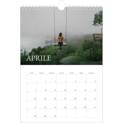 Calendario personalizzato A4 — Graziato semplice [Aprile]