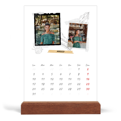 Calendario con supporto in legno verticale  — Album ricordi con stile [copertina]