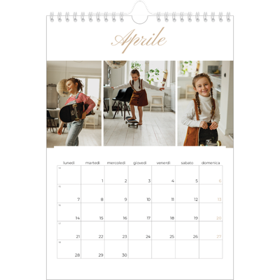 Calendario personalizzato A4 — Scatole con strisce fotografiche [Aprile]