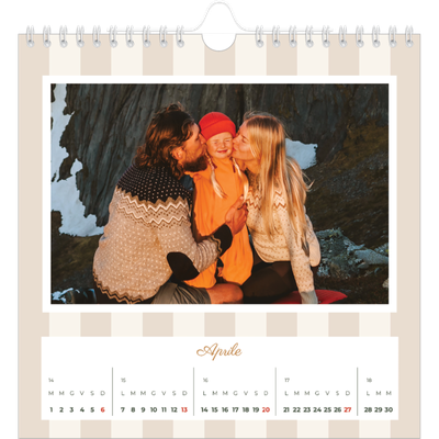 Calendari quadrati — Scrittura e strisce [Aprile]