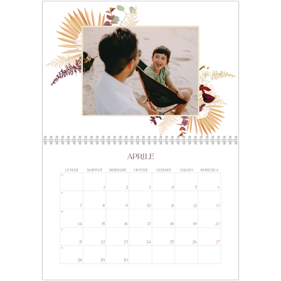 Calendario A4 Doppio — Boho [Aprile]