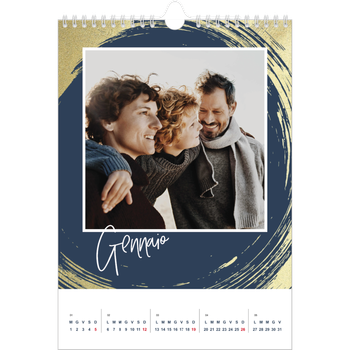 Calendario personalizzato A4 — Sfondi spazzolati d'oro
