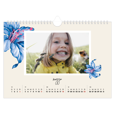 Calendario fotografico A4 — Fiori dipinti [copertina]