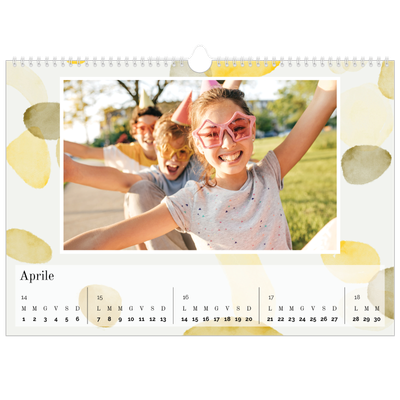 Calendario A3 orizzontale  — Punti ad acquerello [Aprile]