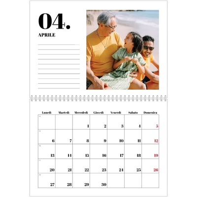 Calendario A4 Doppio — Serif e momenti [Aprile]