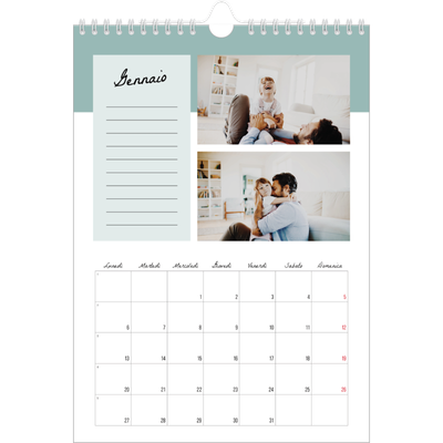 Calendario personalizzato A4 — Calendario delle cose da fare [Gennaio]