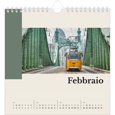 Calendari quadrati — Vedute del mondo [Febbraio]