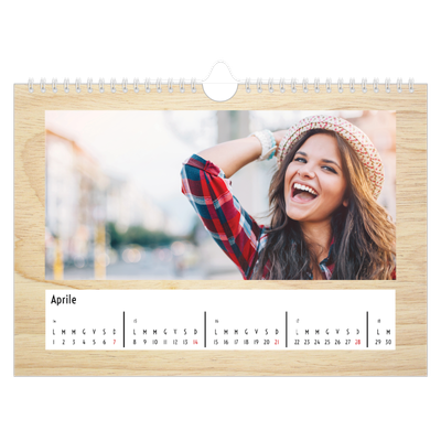 Calendario fotografico A4 — Legno [Aprile]