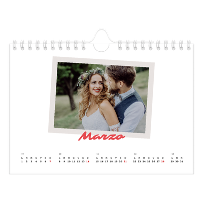 Calendario fotografico A5 — Firmato in cremisi [Marzo]
