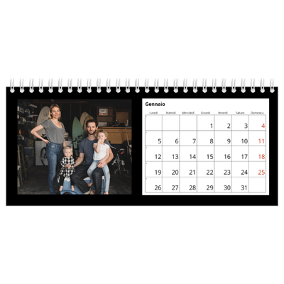 Calendari da tavolo — Margine nero [Gennaio]