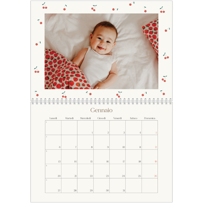 Calendario A4 Doppio — Ciliegie [Gennaio]