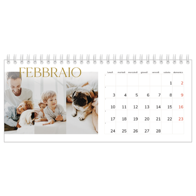 Calendari da tavolo — Testo in grande d'oro [Febbraio]