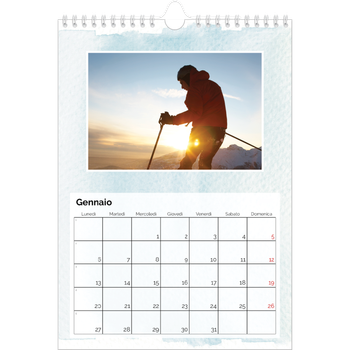 Calendario personalizzato A4 — Sfondi ad acquerello