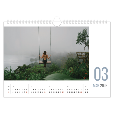 Calendario fotografico A4 — Mesi numerati [Marzo]
