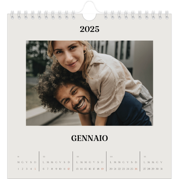Calendario Fotografico Quadrato — Avorio semplice