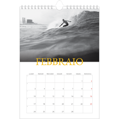 Calendario personalizzato A4 — Stile tradizionale [Febbraio]