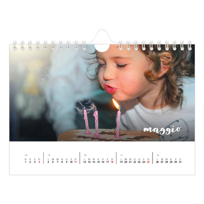 Calendario fotografico A5 — Scrittura semplice [copertina]