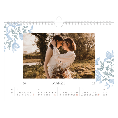 Calendario fotografico A4 — Floreale elegante [Marzo]